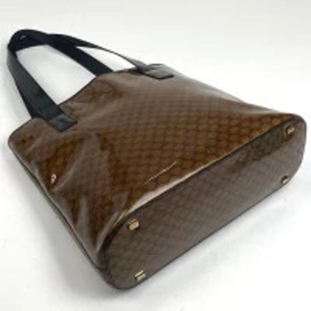 Celine canvas shoulder tote Macadam brown bag black Brown Black